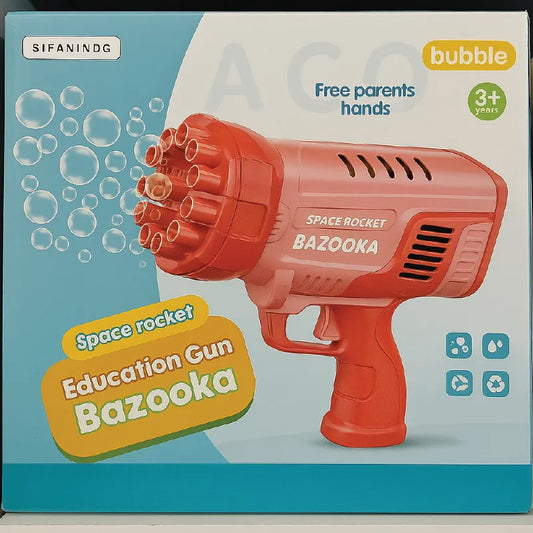 Space Rocket Bubble Gun Bazooka – High Power Multi-Hole Bubble Blaster (3+ Ages)