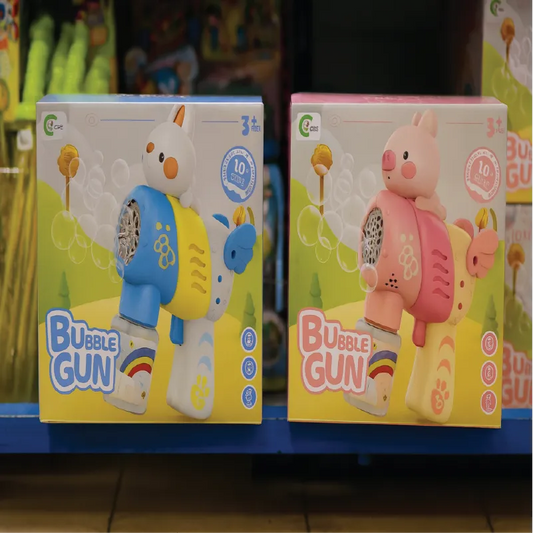 Animal Bubble Gun (Bunny & Piggy Design) – Cute Cartoon Bubble Blaster for Kids (3+ Ages)