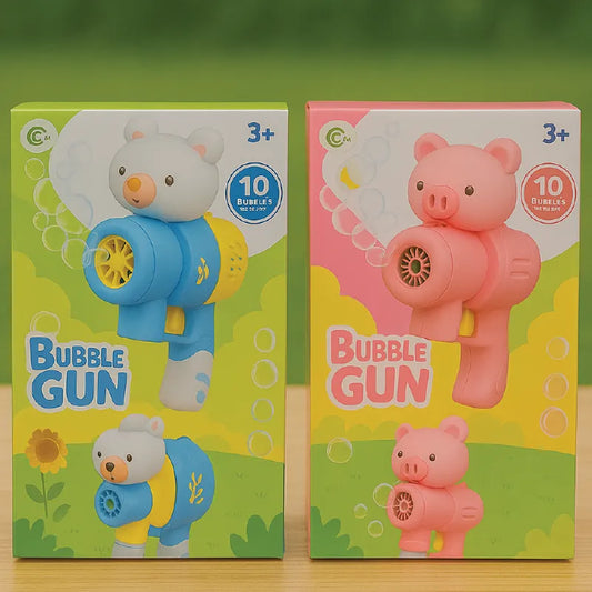 Animal Bubble Gun (Bunny & Piggy Design) – Cute Cartoon Bubble Blaster for Kids (3+ Ages)