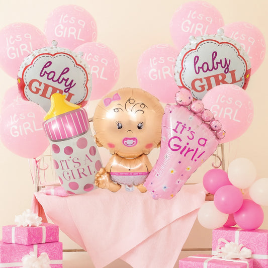 It’s a Girl Balloon Decoration Set – Baby Shower & Welcome Party Kit