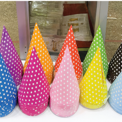 Polka Dot Birthday Party Hats  Colorful Celebration Pack