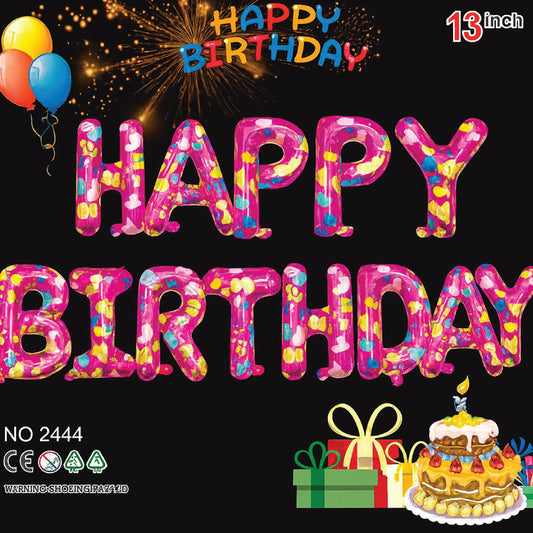 Pink Sprinkle “Happy Birthday” Balloon Set – Fun Party Wall Decoration
