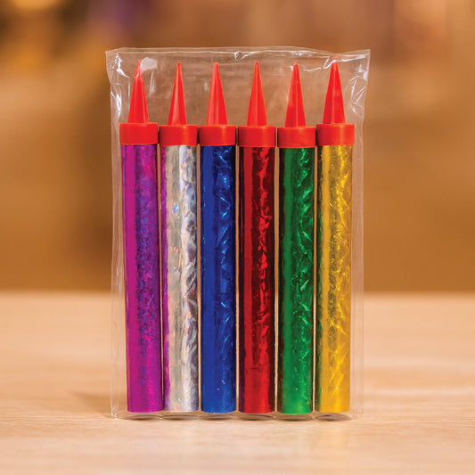Colorful Birthday Cake Fire Spark Candles – Pack of 6