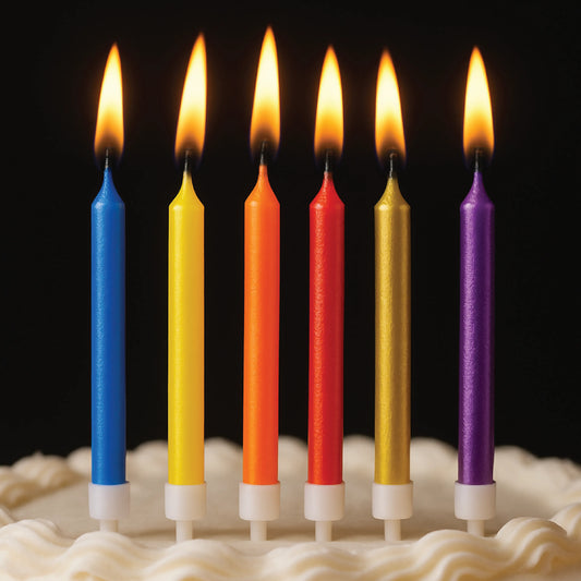 Metallic & Colorful Birthday Candle Set – Elegant Party Collection