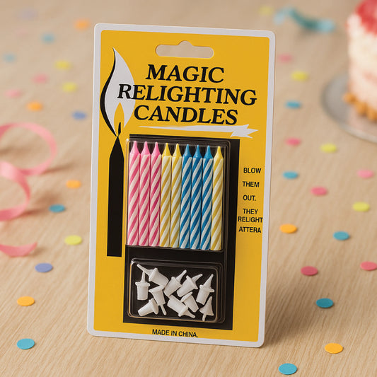 Magic Relighting Birthday Candles Fun Trick Candle Set