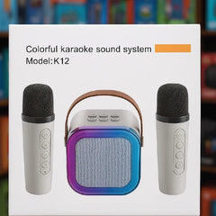 Colorful Karaoke Sound System K12 – Portable Bluetooth Speaker with Dual Microphones
