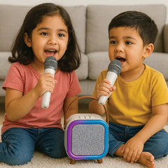 Colorful Karaoke Sound System K12 – Portable Bluetooth Speaker with Dual Microphones