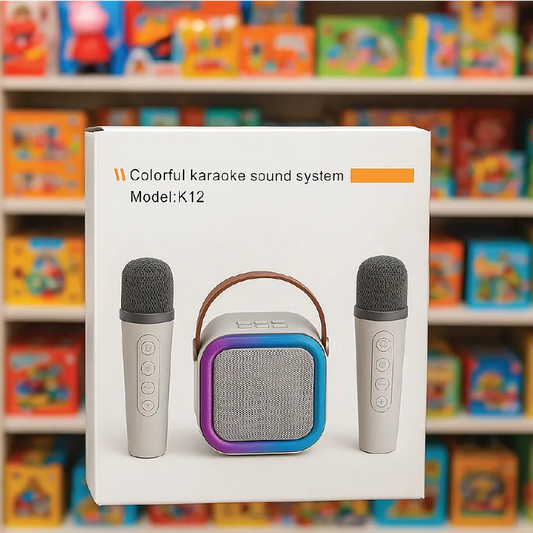Colorful Karaoke Sound System K12 – Portable Bluetooth Speaker with Dual Microphones