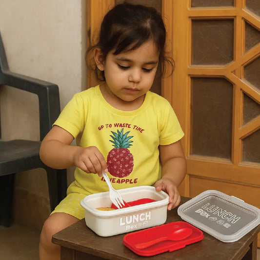 Kids Lunch Box with Spoon & Fork – Leakproof Food Storage Container (Portable & Durable)