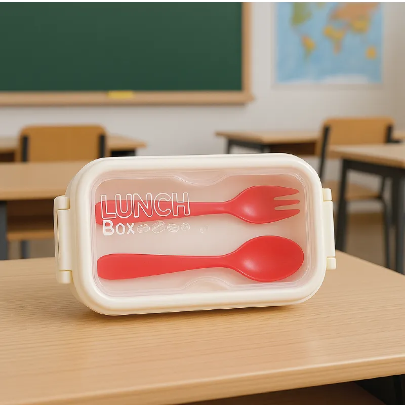 Kids Lunch Box with Spoon & Fork – Leakproof Food Storage Container (Portable & Durable)