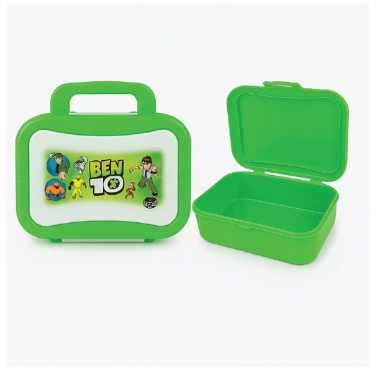 Ben 10 Lunch Box – Sturdy & Portable Kids Food Storage Box (Green, Handle Design)