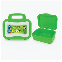 Ben 10 Lunch Box – Sturdy & Portable Kids Food Storage Box (Green, Handle Design)