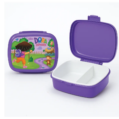 Dora Explorer Kids Lunch Box – Durable, 2-Compartment Food Storage (Purple)