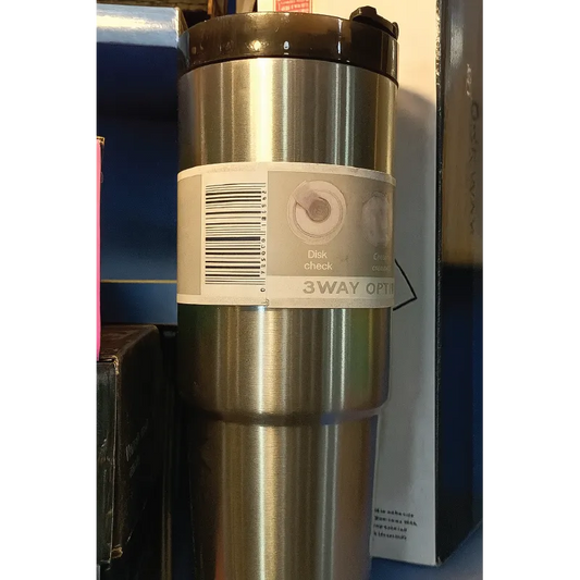 3-Way Option Stainless Steel Thermal Travel Mug – 20cm Leak-Proof Coffee Tumbler