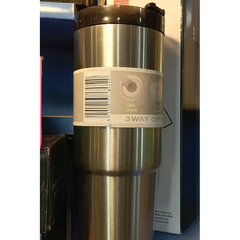 3-Way Option Stainless Steel Thermal Travel Mug – 20cm Leak-Proof Coffee Tumbler