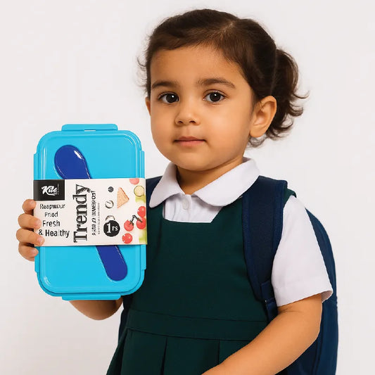 Trendy Kids Lunch Box with Spoon – Fresh & Healthy Food Storage (School & Picnic Use)