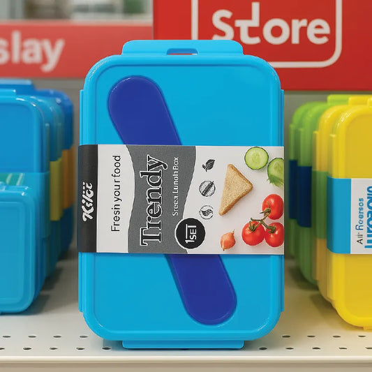 Trendy Kids Lunch Box with Spoon – Fresh & Healthy Food Storage (School & Picnic Use)