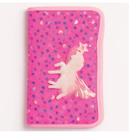 Pink Unicorn Pencil Case – Glitter Sequin Zipper Pouch for Girls
