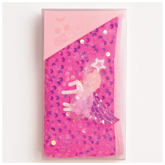 Pink Unicorn Pencil Case – Glitter Sequin Zipper Pouch for Girls