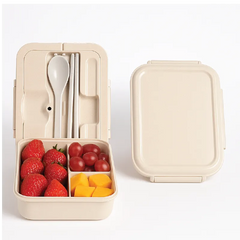 Eco-Friendly Lunch Box with Spoon & Chopsticks – Portable Bento Food Storage Container