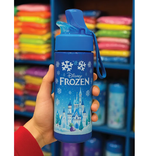 Frozen Castle Kids Water Bottle – BPA-Free, Leak-Proof with Strap (Blue, 500ml)