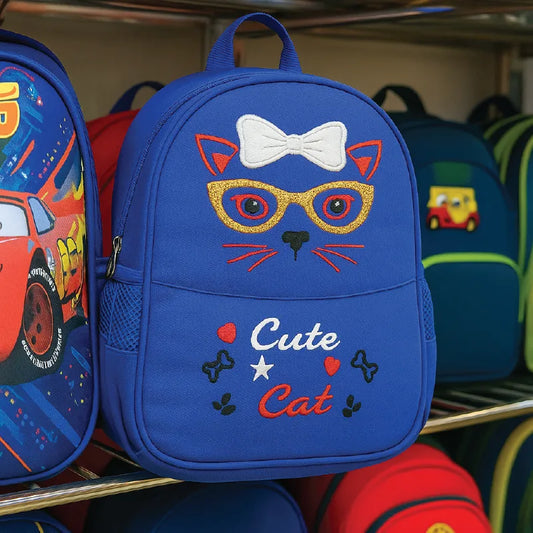 Cute Cat Kids Backpack – Lightweight & Stylish School Bag for Toddlers (Blue)
