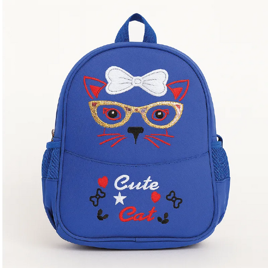 Cute Cat Kids Backpack – Lightweight & Stylish School Bag for Toddlers (Blue)
