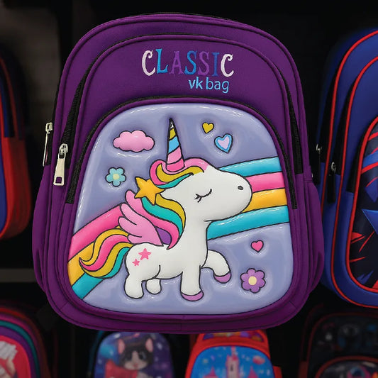 Unicorn Kids Backpack – Classic Cartoon School Bag with Rainbow Design