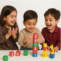 Let’s Play Animal Park – 43 PCS Colorful Learning Blocks with Numbers & Figures
