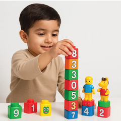 Let’s Play Animal Park – 43 PCS Colorful Learning Blocks with Numbers & Figures