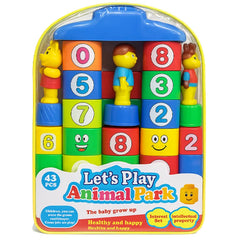 Let’s Play Animal Park – 43 PCS Colorful Learning Blocks with Numbers & Figures