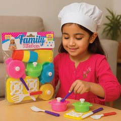 Family Kitchen Play Set – Cooking Utensils & Pots Toy Set for Kids