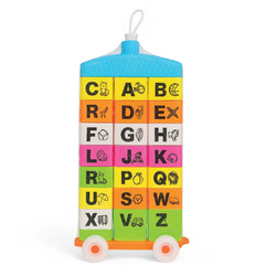 Alphabet Learning Blocks Trolley Toy – ABC Educational Soft Blocks for Kids
