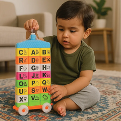 Alphabet Learning Blocks Trolley Toy – ABC Educational Soft Blocks for Kids