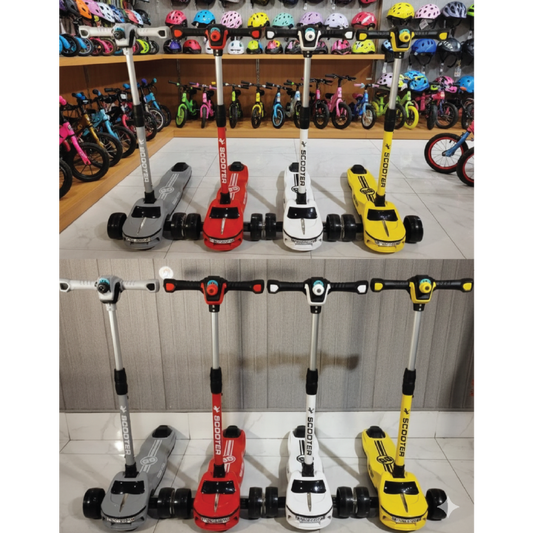 Kids 3-Wheel LED Scooter – Adjustable Height & Car Design Ride  3–8 years