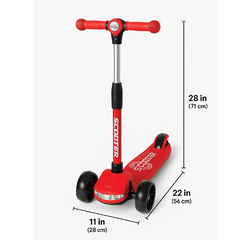 Kids 3-Wheel LED Scooter – Adjustable Height & Car Design Ride  3–8 years