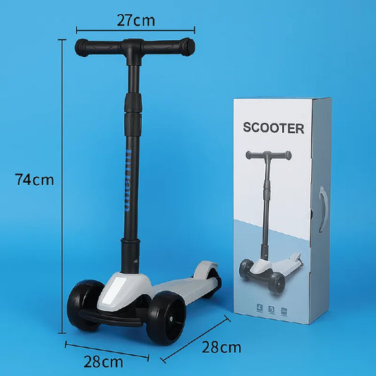 Foldable Kids 3-Wheel Scooter – Adjustable Handle & LED Wheels