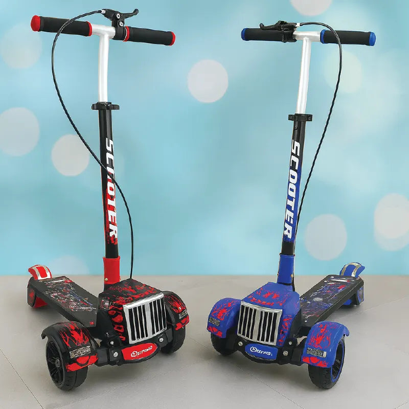 Deluxe Car-Front Kids Scooter 3-Wheel Ride with Hand Brake