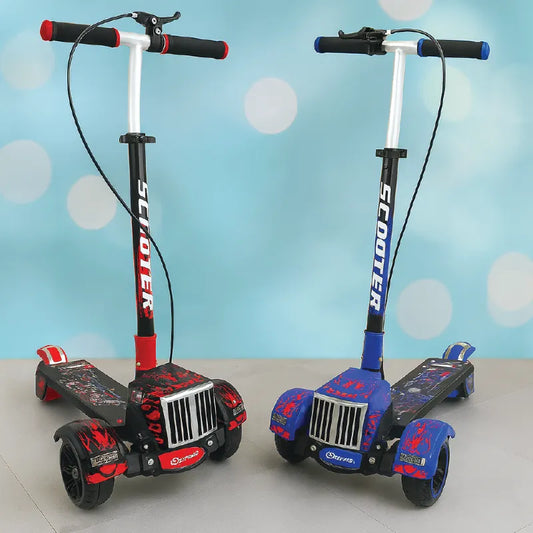 Deluxe Car-Front Kids Scooter 3-Wheel Ride with Hand Brake