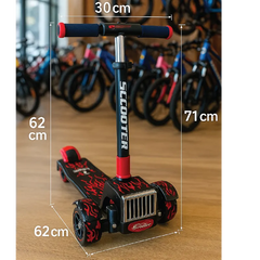Deluxe Car-Front Kids Scooter 3-Wheel Ride with Hand Brake