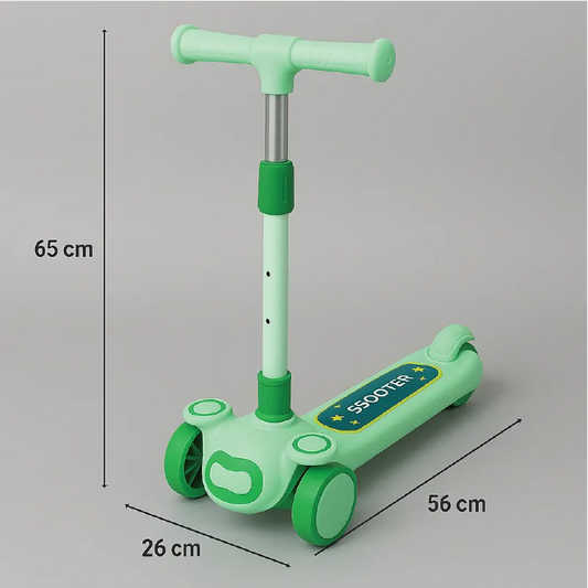 Adjustable Green Kick Scooter for Kids  3-Wheel Fun Ride