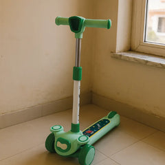 Adjustable Green Kick Scooter for Kids  3-Wheel Fun Ride