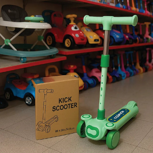 Adjustable Green Kick Scooter for Kids  3-Wheel Fun Ride