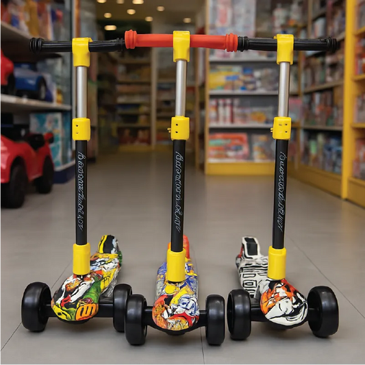 Music & Light Kick Scooter for Kids  Adjustable 3-Wheel Ride