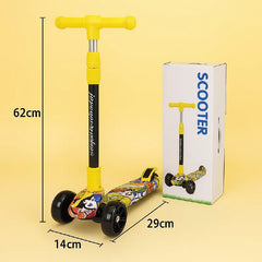 Music & Light Kick Scooter for Kids  Adjustable 3-Wheel Ride