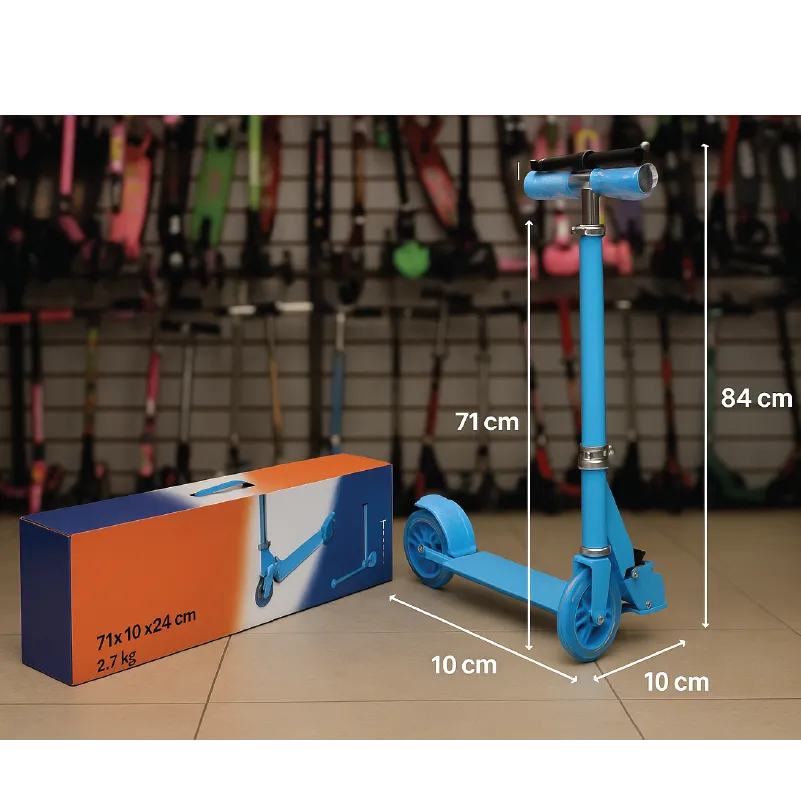 Lightweight Foldable Kids Scooter  Adjustable Handlebar, 2-Wheel Ride