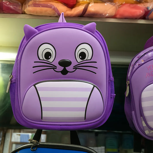Cute Purple Cat Backpack for Kids – Lightweight & Stylish School Bag