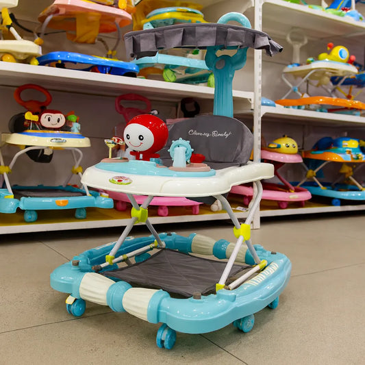 Baby Walker with Canopy & Play Toys  For 6–18 Months (72 × 60 × 53 cm)