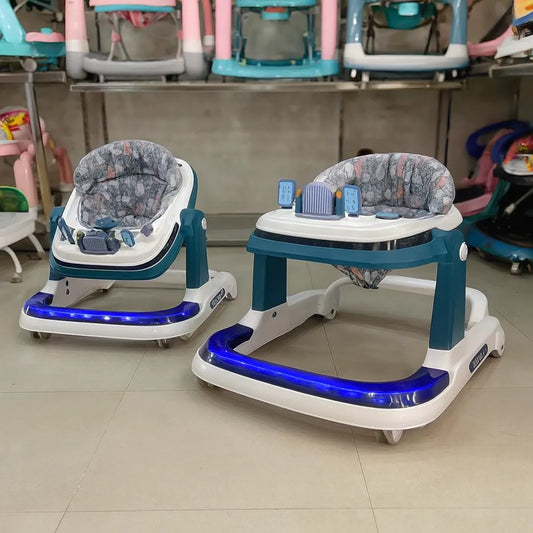 Baby Walker with LED Lights & Foldable Design  For 6–18 Months (74 × 60.5 × 57.5 cm)