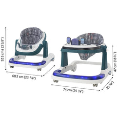 Baby Walker with LED Lights & Foldable Design  For 6–18 Months (74 × 60.5 × 57.5 cm)